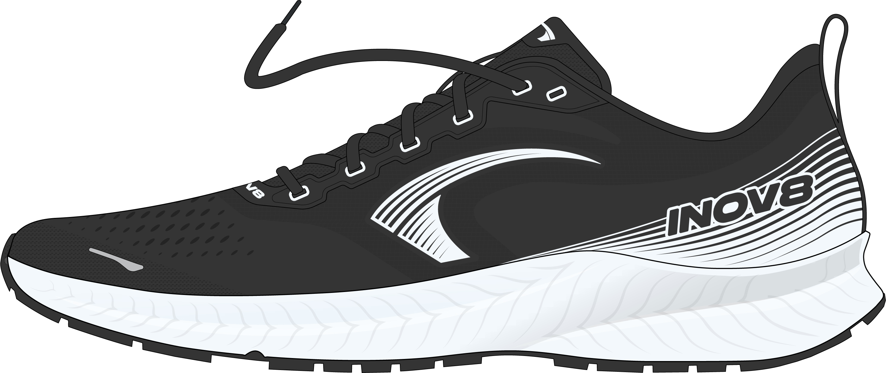 Image Inov8  Roadfly  Men BLACK/WHITE M9.5